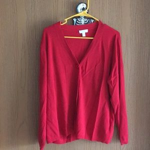 Long-sleeved cardigan w/one button